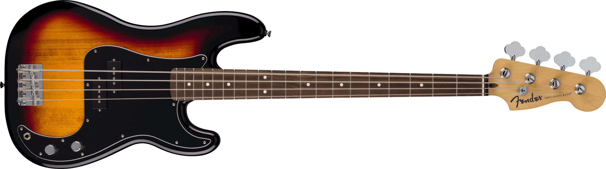 Fender Standard Precision Bass Black Pickguard, 3-Color Sunburst