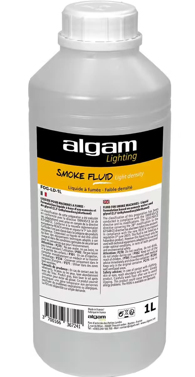 Algam Lighting Bouteille de 1 L de Liquide pour machine à bulles BUB-ST-1L