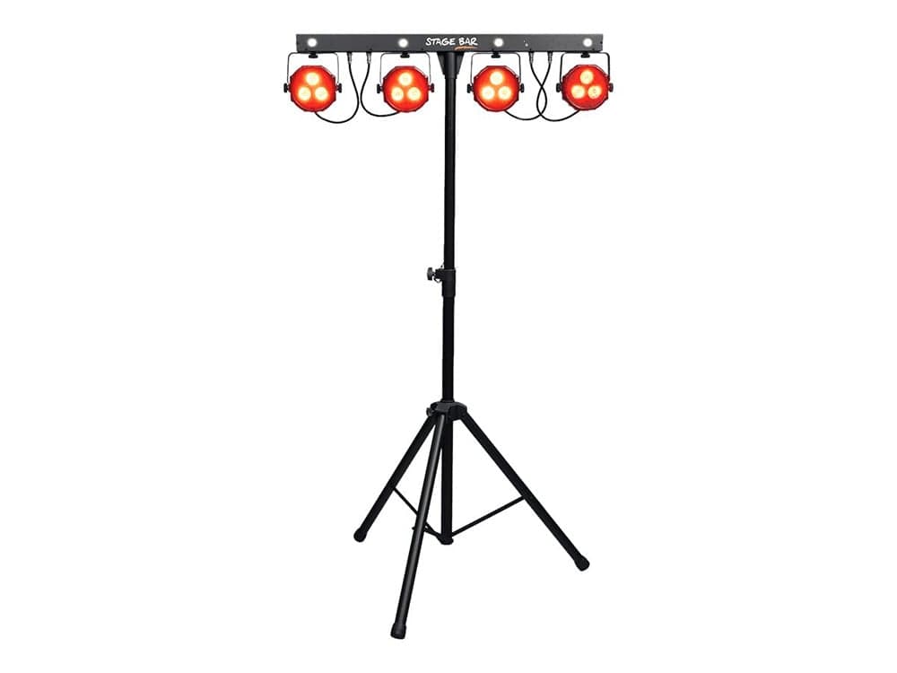 Algam Lighting Lightning Stage Bar Projecteur LED sur pied et pédalier 4 têtes