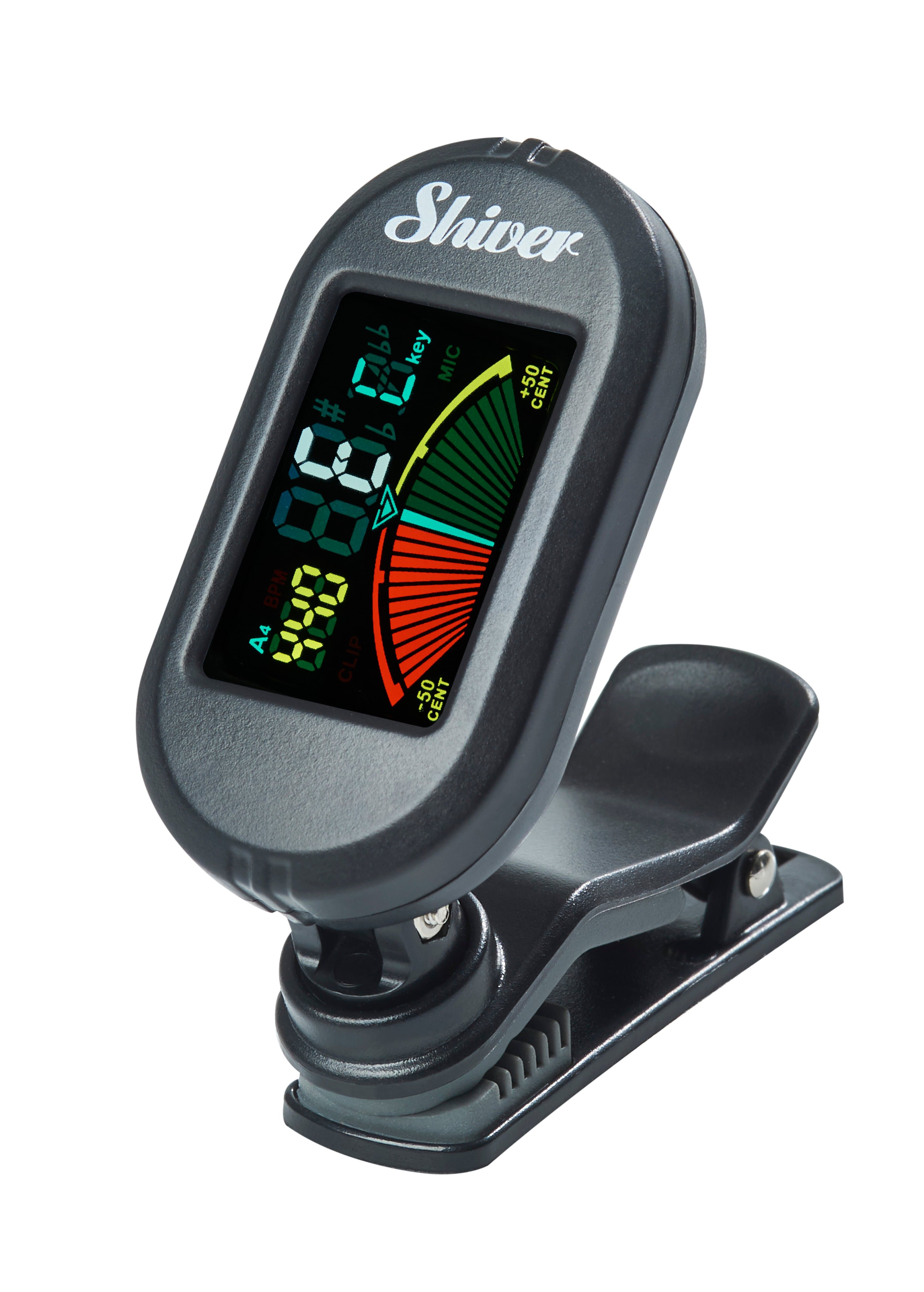 Shiver Accordeur chromatique à pince pour instruments à cordes Noir