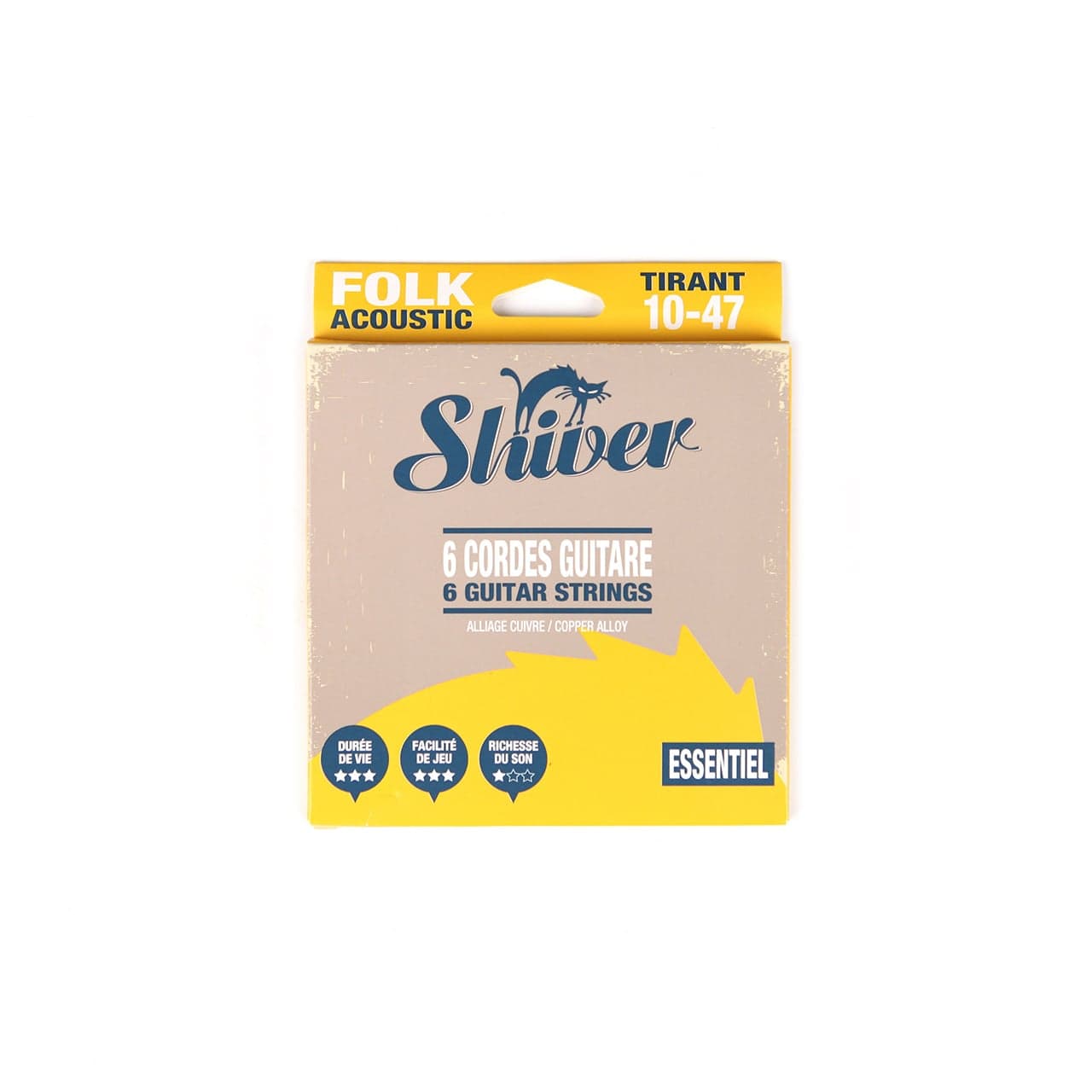 Shiver 6 cordes de guitare folk Essentiel Tirant 10-47