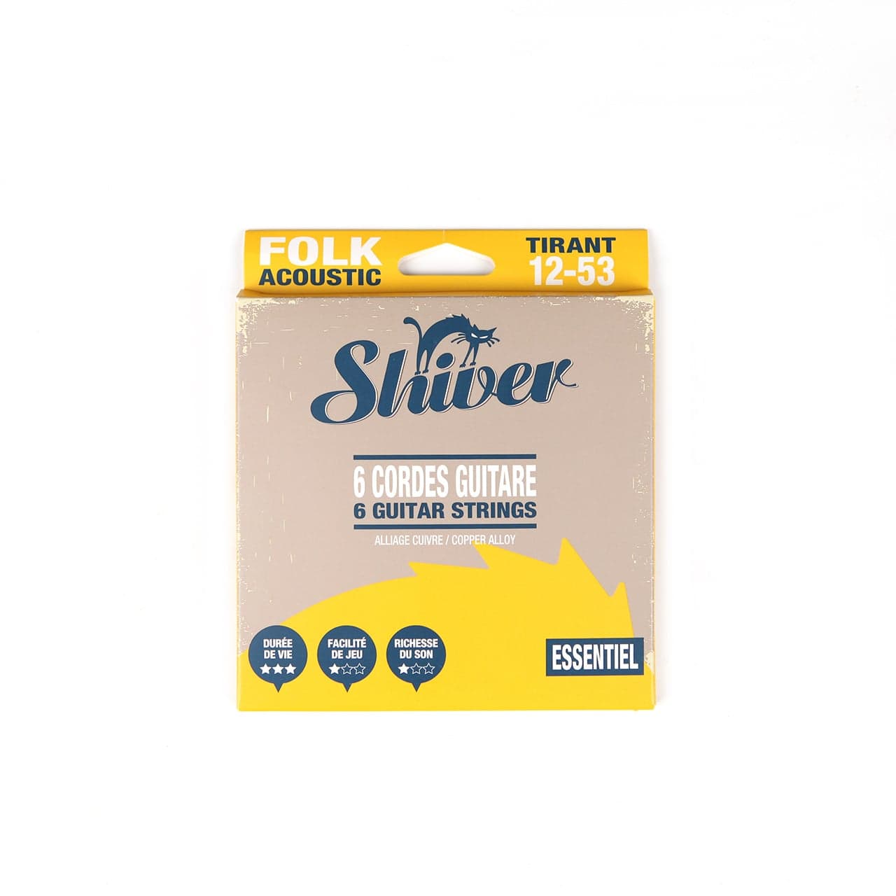 Shiver 6 cordes de guitare folk Essentiel Tirant 12-53