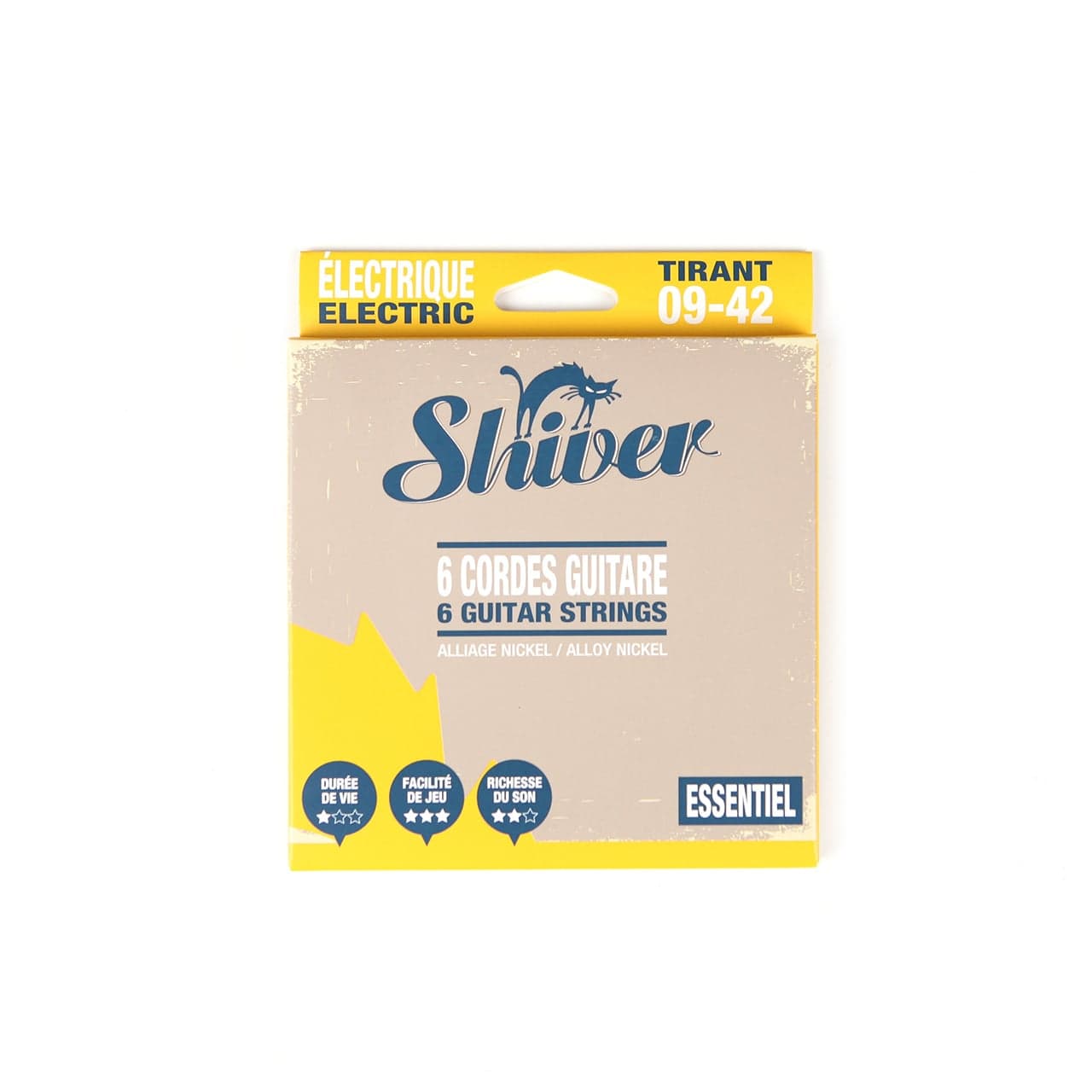 Shiver 6 cordes de guitare électrique Essentiel Tirant 09-42