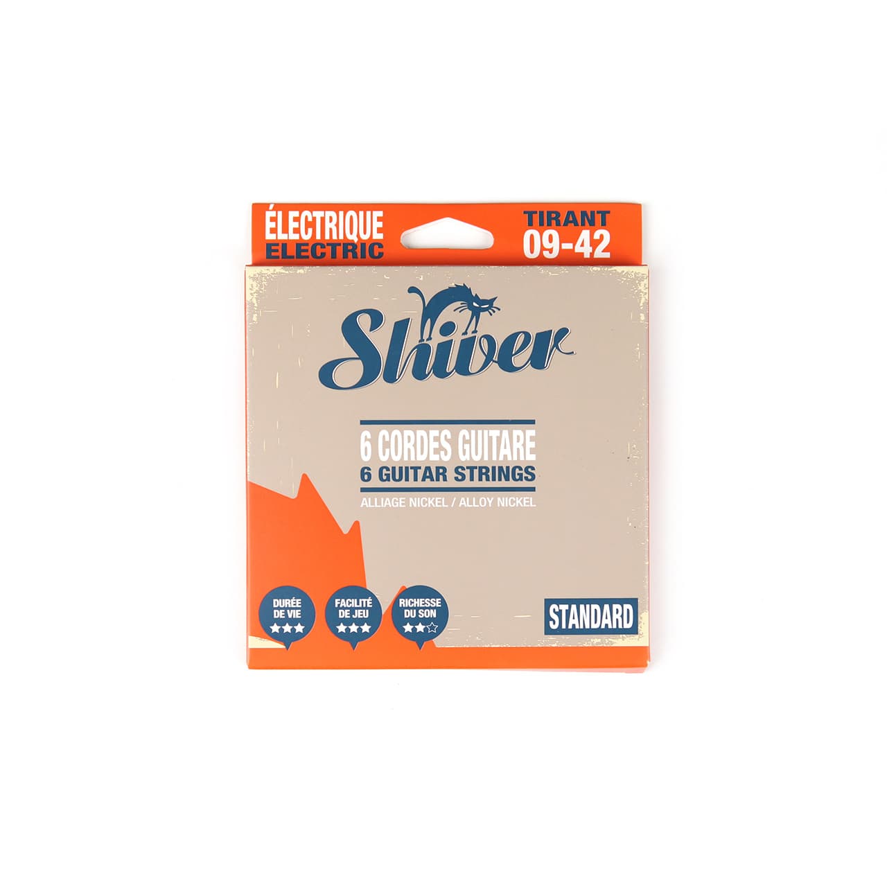 Shiver 6 cordes de guitare électrique Standard Tirant 09-42