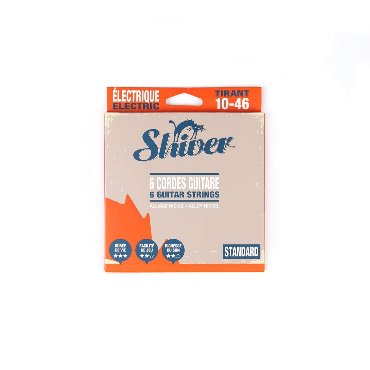 Shiver 6 cordes de guitare électrique Standard Tirant 10-46
