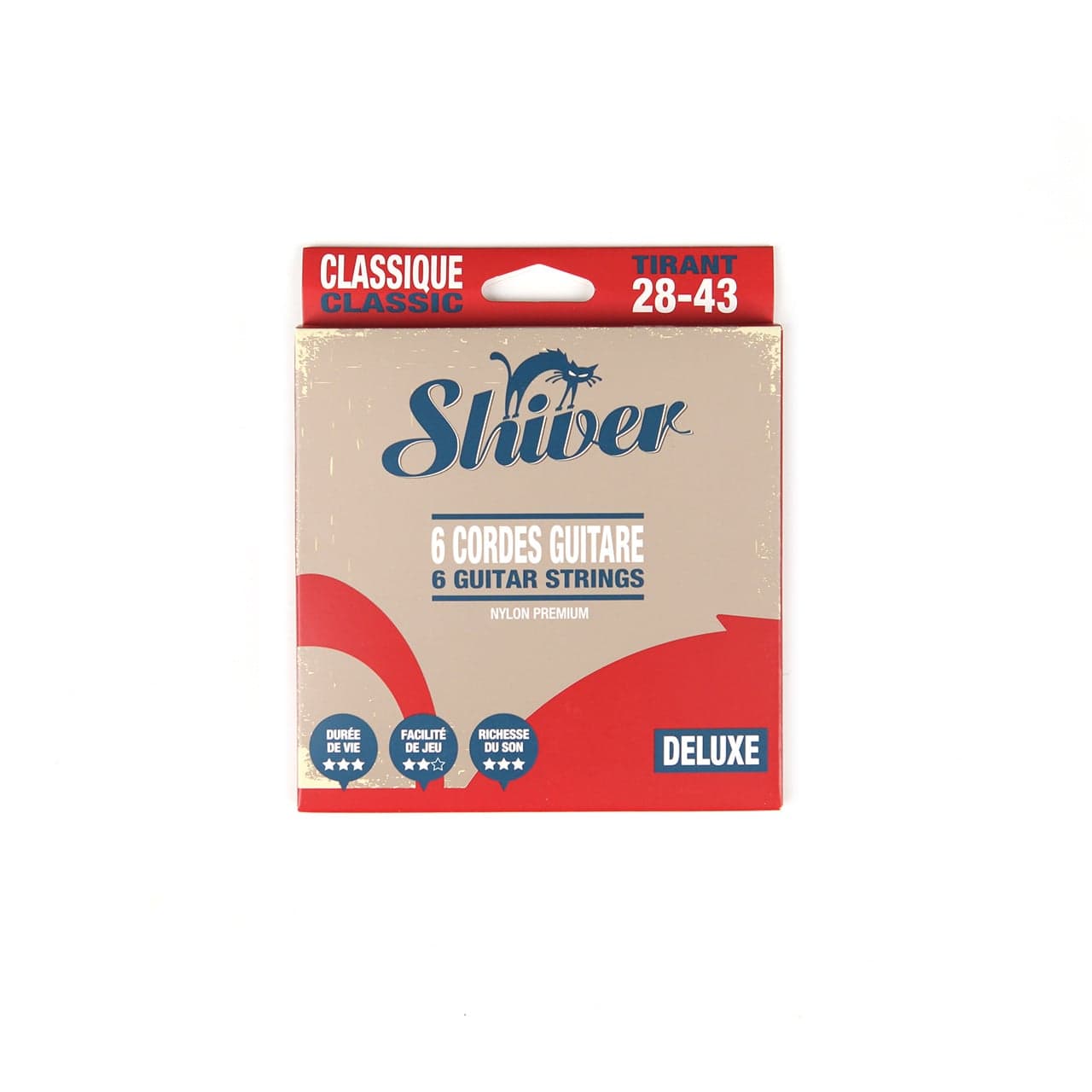 Shiver 6 cordes de guitare classique Deluxe Tirant 28-43