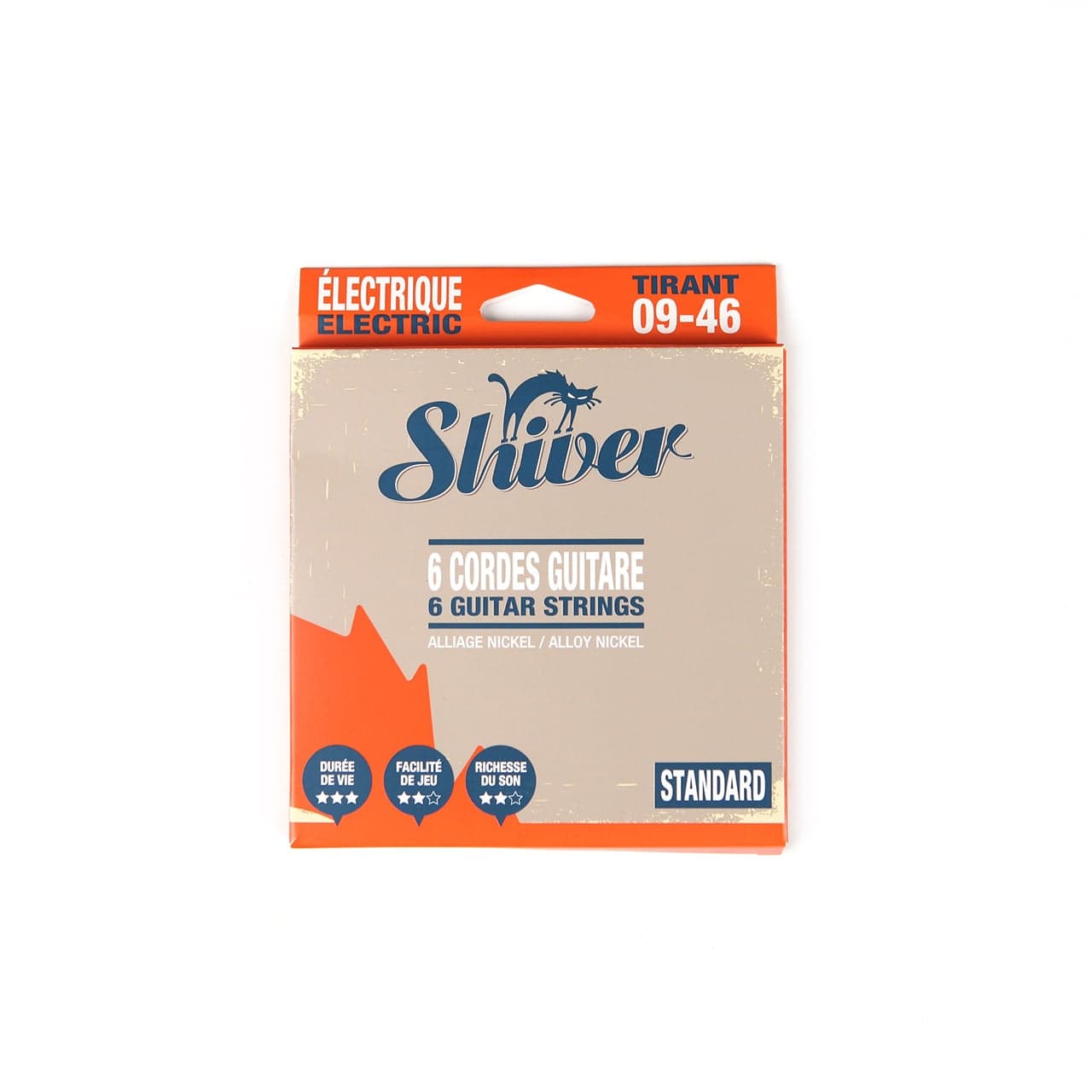 Shiver 6 cordes de guitare électrique Standard Tirant 09-46