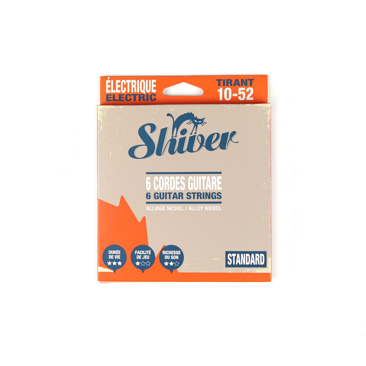 Shiver 6 cordes de guitare électrique Standard Tirant 10-52