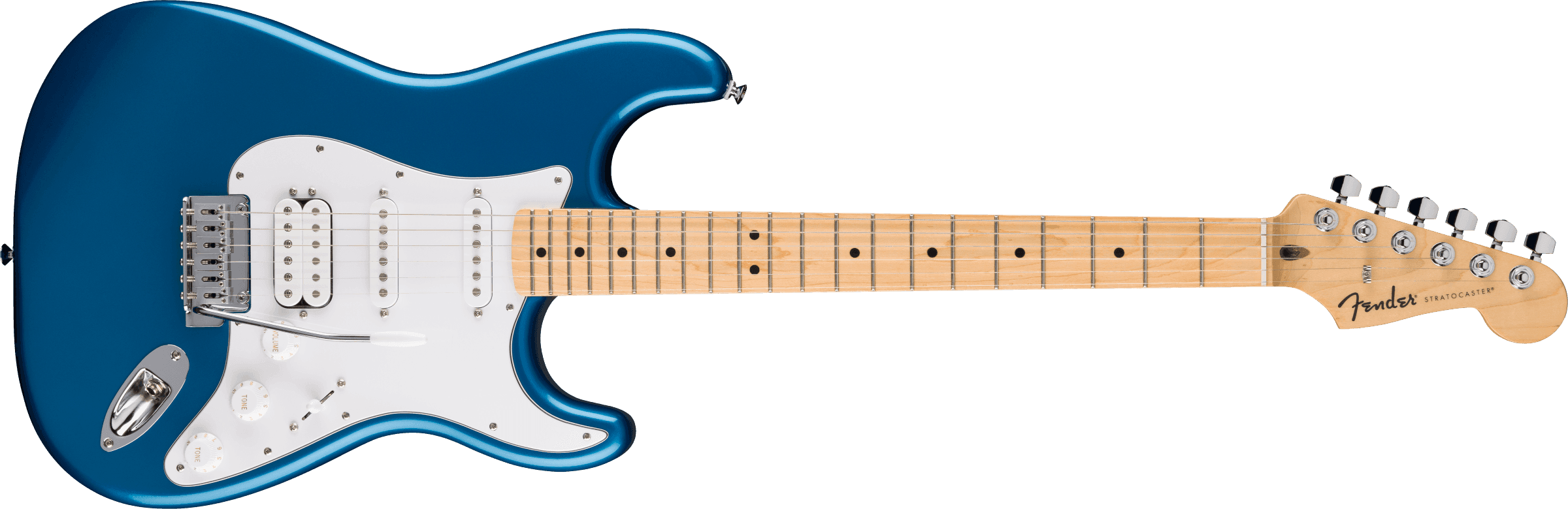 Fender Standard Stratocaster HSS Maple Fingerboard White Pickguard Aqua Marine Metallic