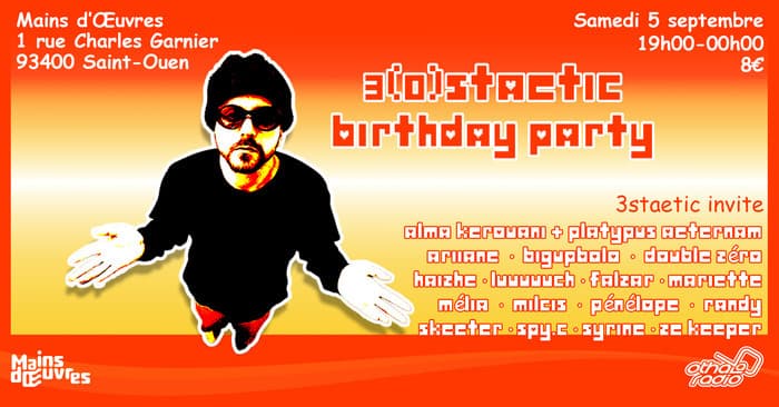 Affiche, 3(0)staetic birthday party