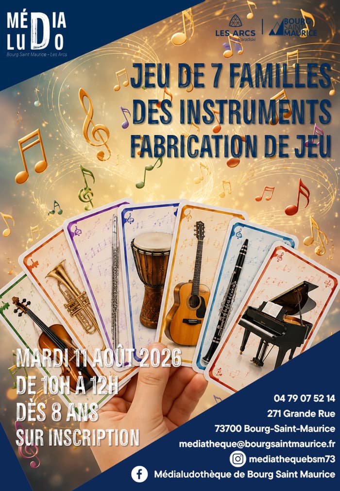 Affiche, Fabrication de jeu : Jeu de 7 familles des instruments