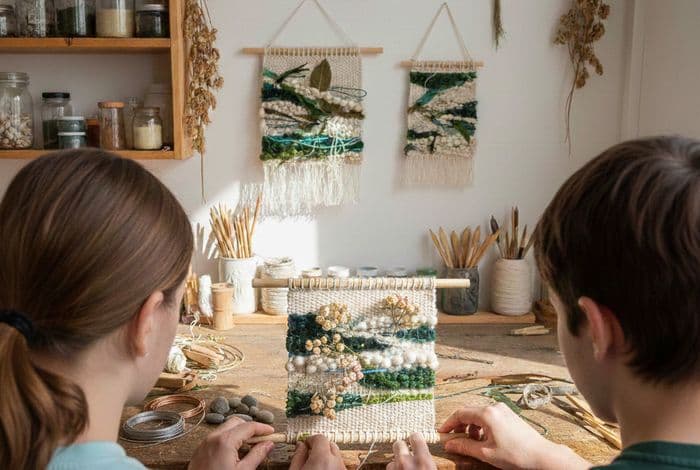 Affiche, Création d'une Tapisserie avec des matières naturelles et innovantes [Atelier Faire Soi-même]