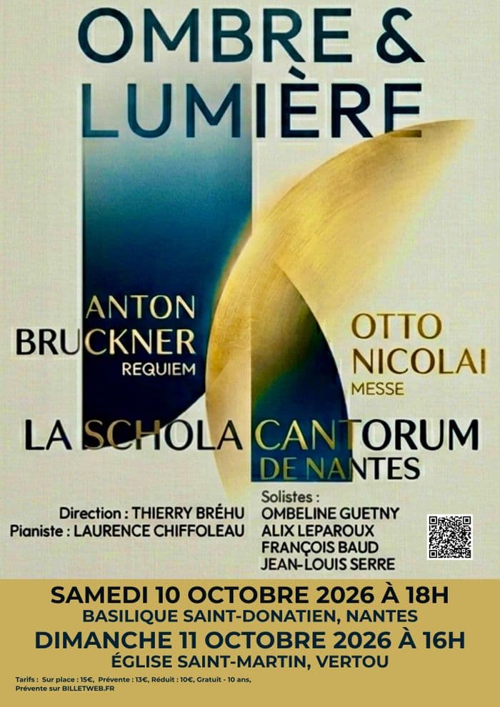 Affiche, La Schola Cantorum de Nantes, Concert Ombre et Lumière