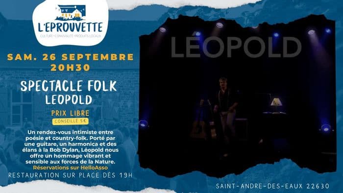 Affiche, Spectacle musical folk : LÉOPOLD