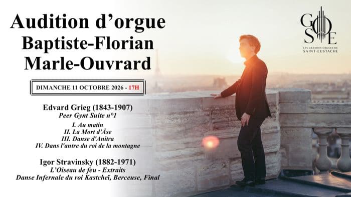 Affiche, Audition d'orgue de Baptiste-Florian Marle-Ouvrard
