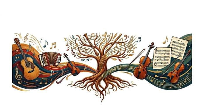 Affiche, Chemins croisés en musique - Quand le populaire rencontre le savant