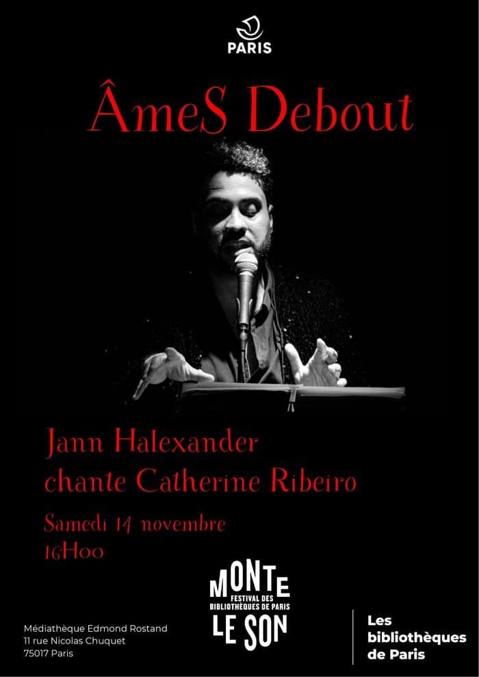 Affiche, Jann Halexander chante Catherine Ribeiro Concert ÂmeS Debout le 14/11/26, Médiathèque Edmond Rostand