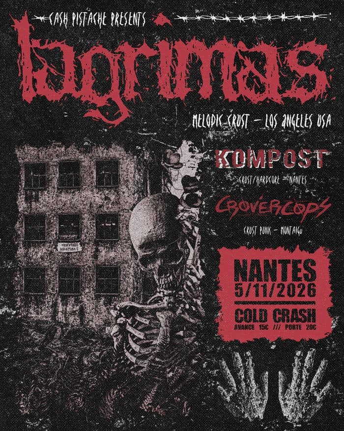 Affiche, Concert : Lagrimas + Kompost + Crovercops