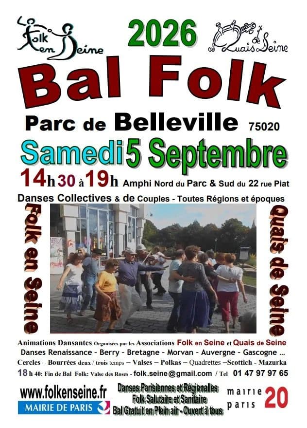 Affiche, Bal Folk Parc de Belleville