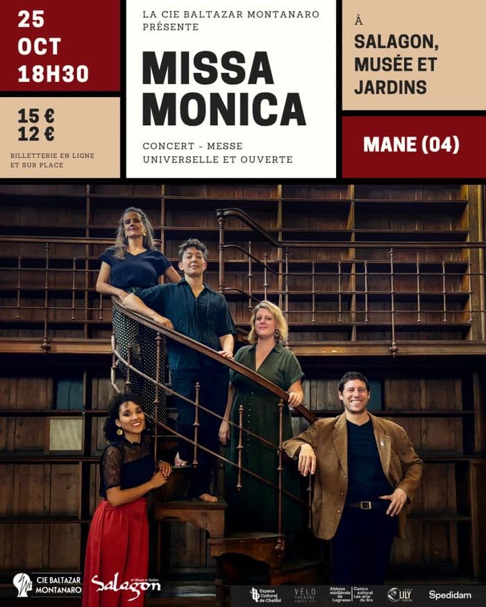 Affiche, Concert Missa Monica au Prieuré de Salagon