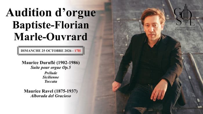Affiche, Audition d'orgue de Baptiste-Florian Marle-Ouvrard