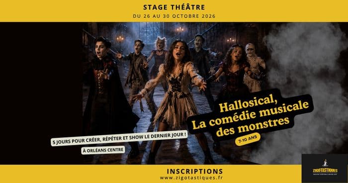 Affiche, Stage 7-10 ans : Hallosical, la comédie musicale des monstres – Du 26 au 30 octobre 2026