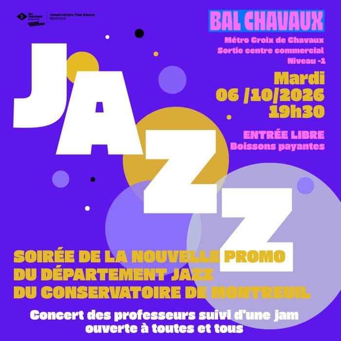 Affiche, jazz au Bal Chavaux