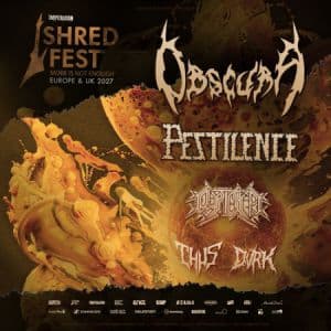 Affiche, Shred Fest - Obscura + Pestilence + Cryptic Shift + Thus + DVRK