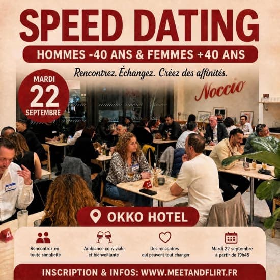 Affiche, Speed dating Hommes -40 ans - Femmes +40 ans