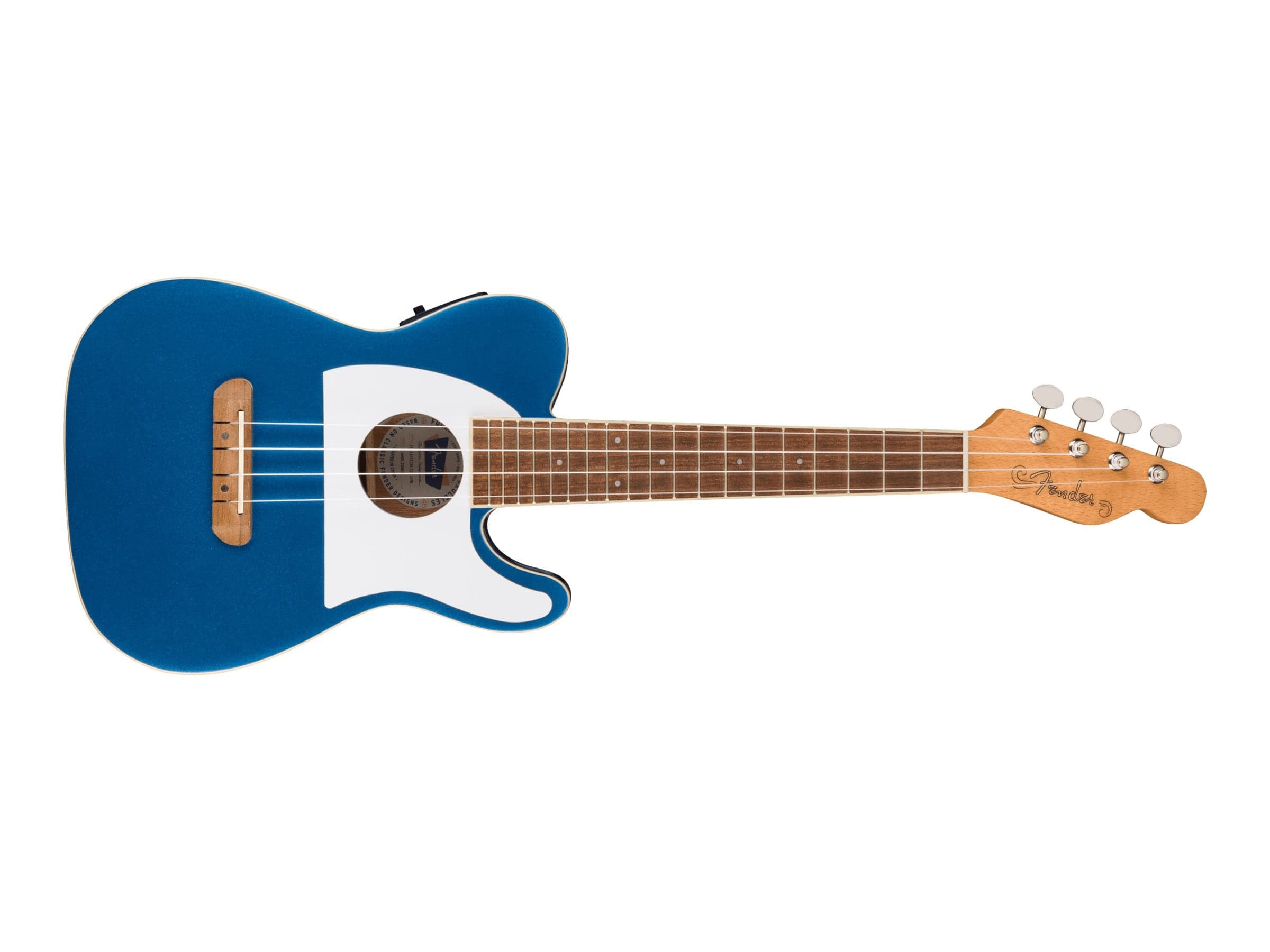 Fender Fullerton Tele acoustique-électrique épicéa laminé okoumé massif bleu placide laqué