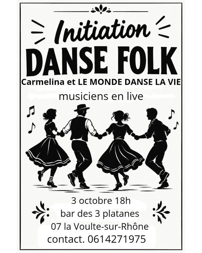 Affiche, Initiation bal folk à La Voulte Samedi 3 octobre