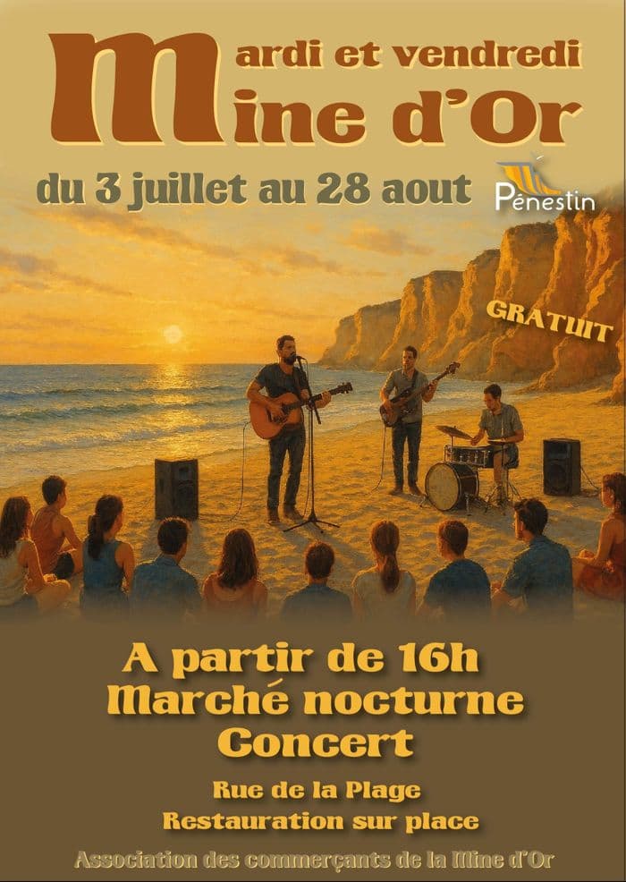 Affiche, Marché artisanal nocturne à la Mine d'Or
