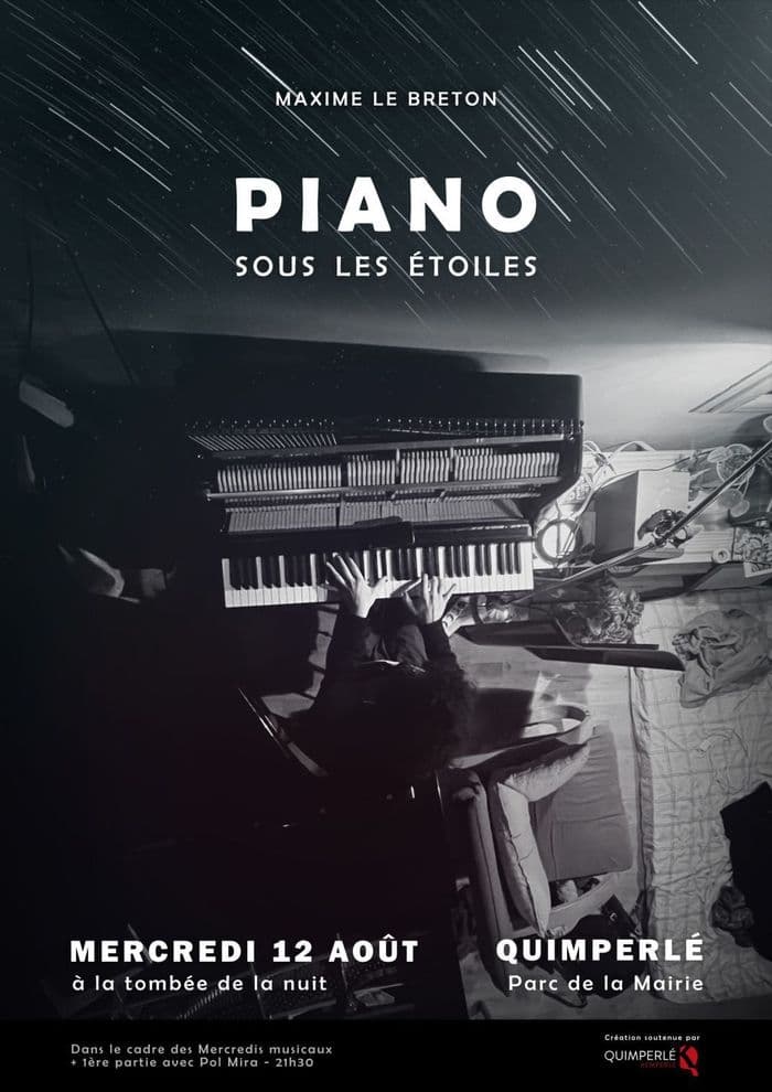 Affiche, Piano sous les étoiles (Mercredis Musicaux de Quimperlé)