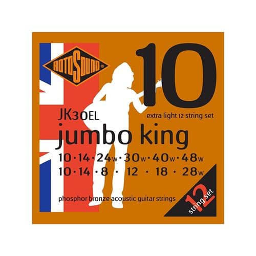 Rotosound JK30EL Jumbo king phosphore bronze guitare acoustique Extra light