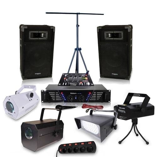Ibiza Sound sono Dj Ampli 2 x 240 W + Effet pack lumieres