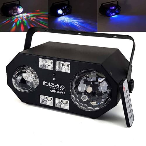 Ibiza Light 4-en-1 à LED RVBB ASTRO/UV/STROBO + Effet d eau COMBI-FX2