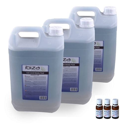 Ibiza Light 15l de liquide smoke 10l low grosse fumee epaisse pour machine à fumée 3 parfums tropico/menthe/fruits rouges