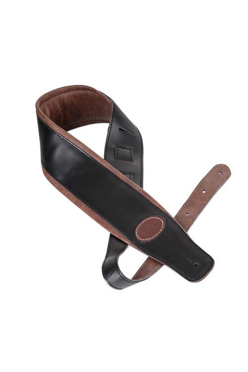 Shaman Standard 05 courroie en cuir noire avec rembourrage brun lisse