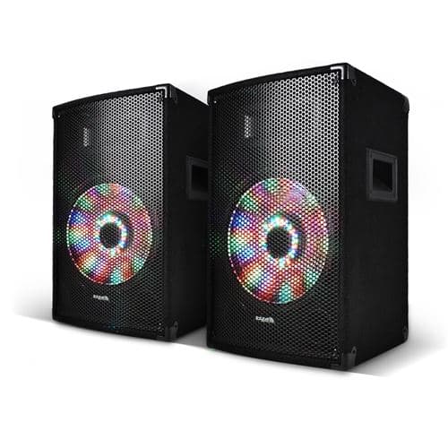Ibiza Sound passives SONO DJ PA 10"/25cm 2x250W à LEDs intégrées 2 Voies BassReflex
