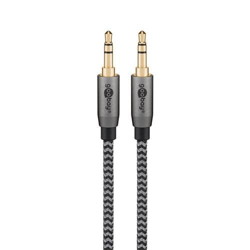Goobay Câble audio jack 3.5mm gold nylon tressé 50cm