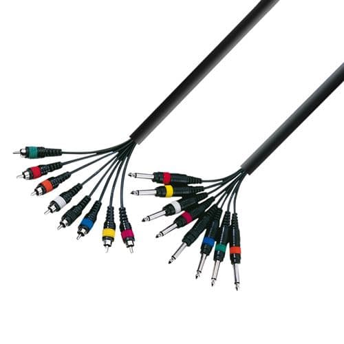 Adam Hall K3L8PC0300 Multipaire 8 x Jack 6,35 mm mono vers 8 x RCA