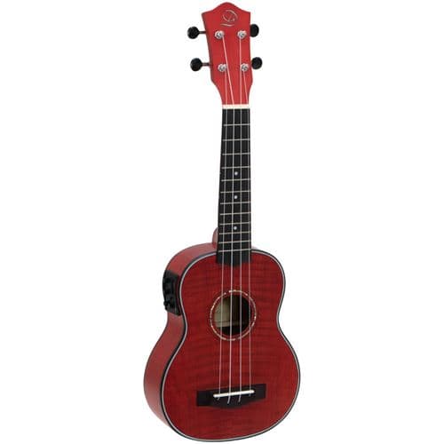 DIMAVERY Uk-100 ukulélé soprano, rouge flammé