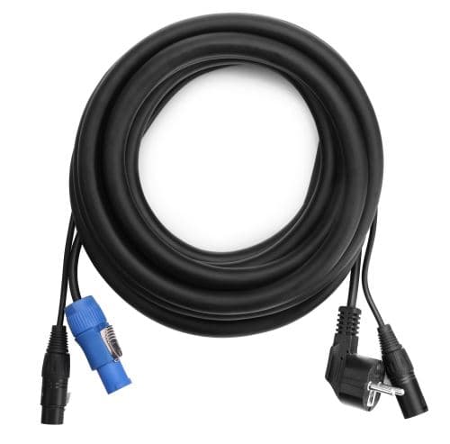 Pronomic Stage EUPPD Câble hybride Euro / POWP / DMX Schuko/Powercon compatible + DMX 3 broches,