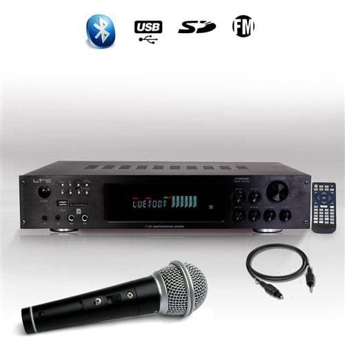 LTC Audio HIFI & Karaoke LTC ATM8000BT 5.2 / 4 x75W + 3 x20W Tuner FM Bluetooth USB + Câble Optique +