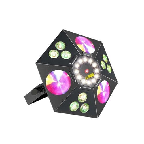 Power Lighting Meteor Ix Jeux de lumiere 4-en-1 : Wash, Flower, Strobe, Laser 2-en-1