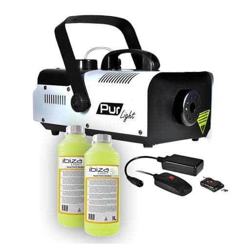 PUR Light PRO DJ Sono 900W + Etrier de fixation + 2 télécommande +2L de Liquide NEWARK900