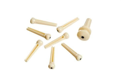 Planet Waves D Addario And Co Bridge Pins With End Pin Set Of 7 Ivory With Black Dot