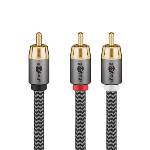 Goobay Câble audio 1 rca mâle rca mâles gold nylon tressé 5m