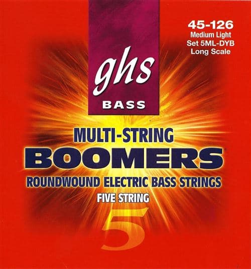 Ghs 5MLDYB Bass Boomers Medium Light 5C 45-125 Cordes guitares basses 5