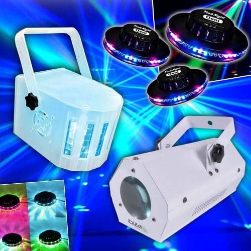 Lytor jeux de lumière 3 ovni ufo 48 leds + 1 derby rgb + 1 gobo flower
